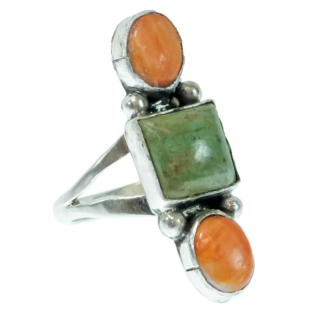 South Texas Tack Apparel Jewelry B. Spiny Oyster Turquoise Native American Navajo Sterling Silver Ring