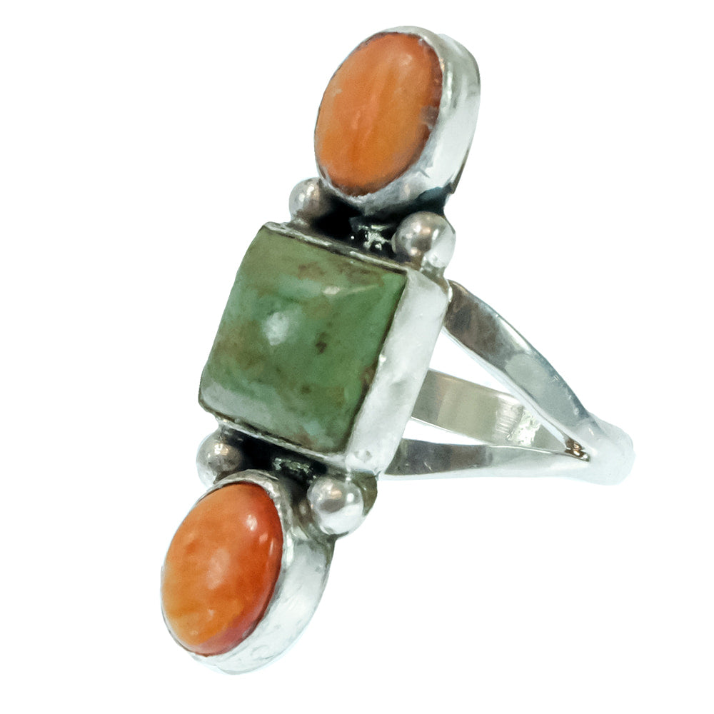 South Texas Tack Apparel Jewelry B. Spiny Oyster Turquoise Native American Navajo Sterling Silver Ring