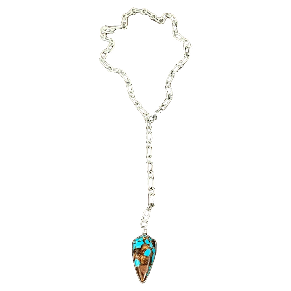 South Texas Tack Apparel Jewelry Faux Arrowhead Gemstone Lariat Necklace
