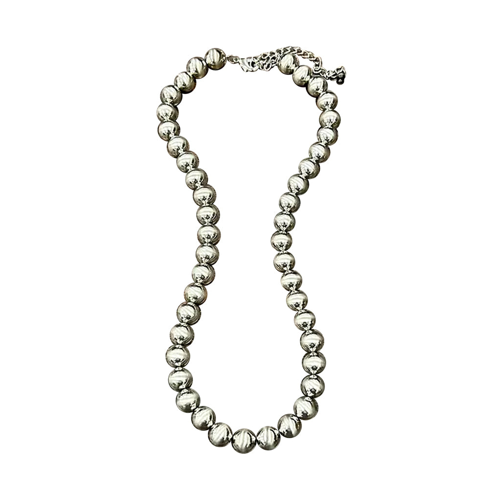 South Texas Tack Apparel Jewelry Faux Silver Navajo Bead Necklace