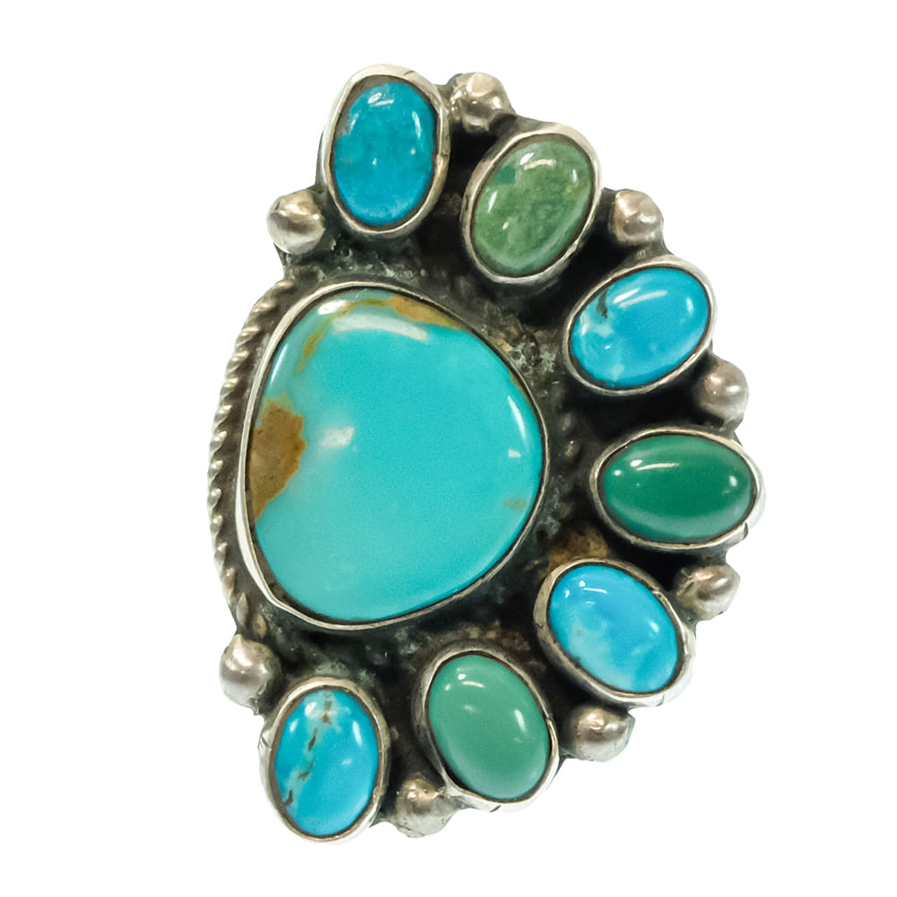 South Texas Tack Apparel Jewelry Geraldine James Native America Navajo Kingman Turquoise Sterling Silver Ring