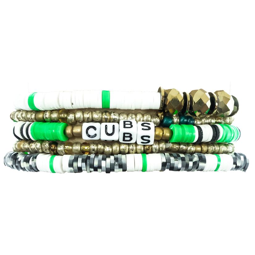 South Texas Tack Apparel Jewelry Green/White Fay Co Brenham Cubs Bracelet