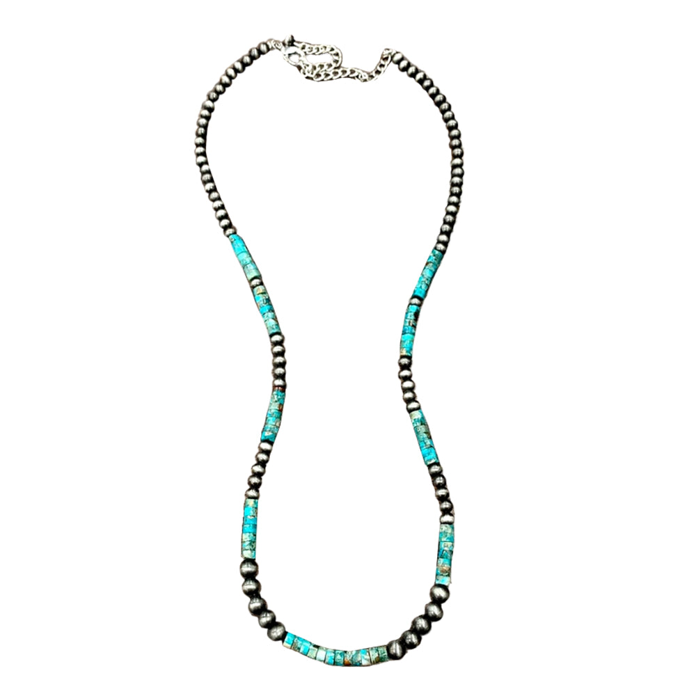 South Texas Tack Apparel Jewelry Handmade Faux Rondelle Navajo Gemstone Necklace