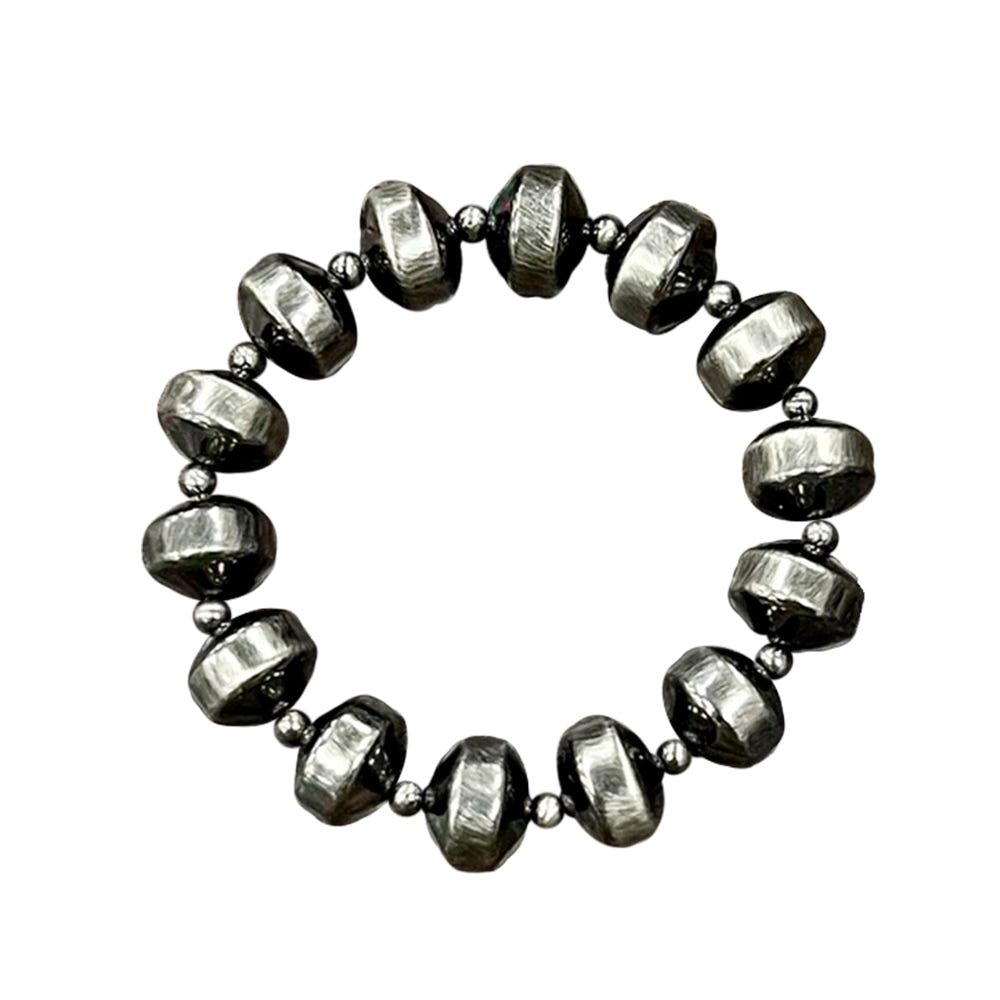 South Texas Tack Apparel Jewelry Handmade Rondelle Polish Faux Navajo Bead Stretch Bracelet