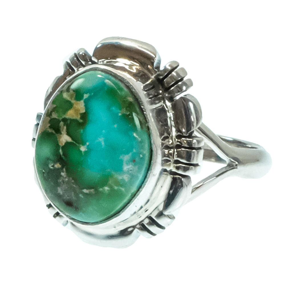 South Texas Tack Apparel Jewelry J.F. Native American Navajo Sterling Silver Sonora Gold Turquoise Ring