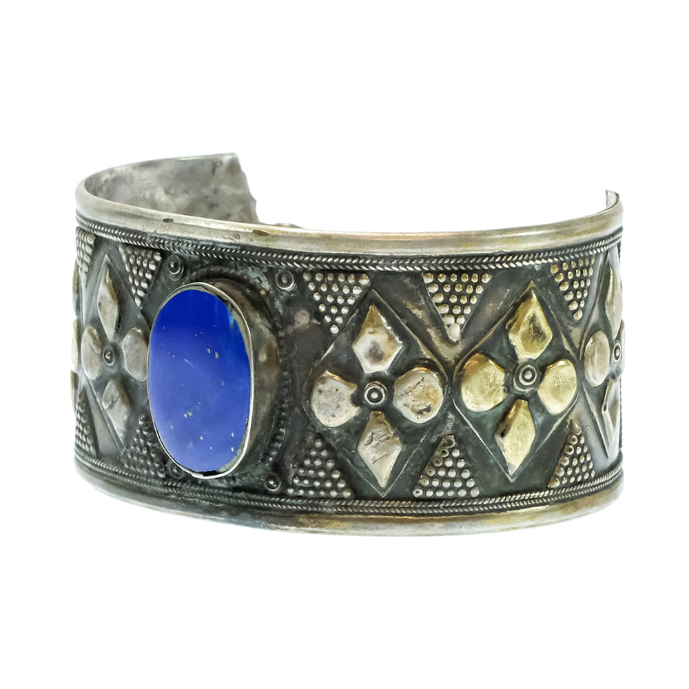 South Texas Tack Apparel Jewelry Lapis Vintage Tribal Blue Lapis Sterling Silver Cuff