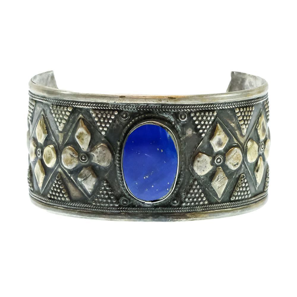 South Texas Tack Apparel Jewelry Lapis Vintage Tribal Blue Lapis Sterling Silver Cuff