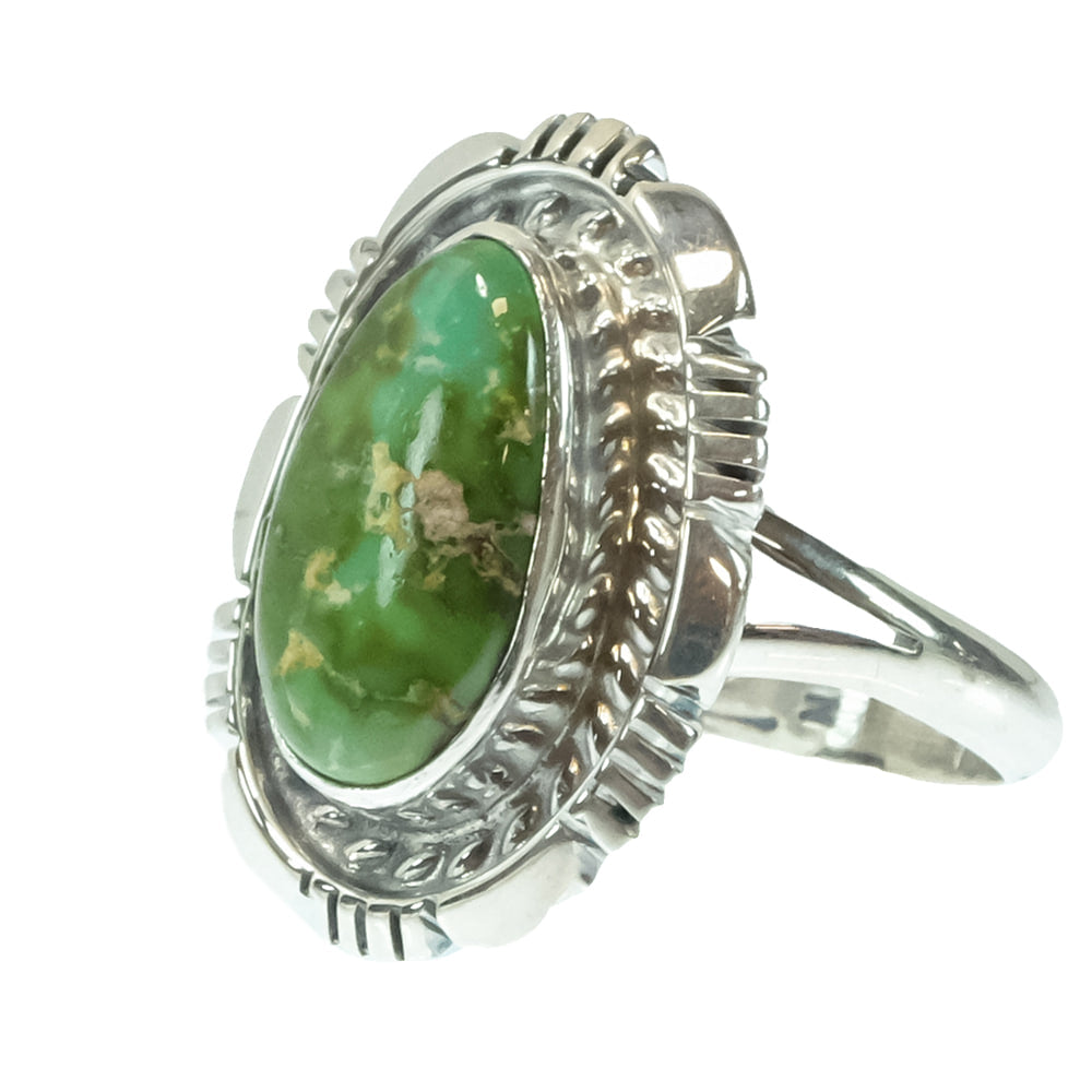 South Texas Tack Apparel Jewelry N.J. Sonoran Gold Turquoise Native American Navajo Sterling Silver Ring