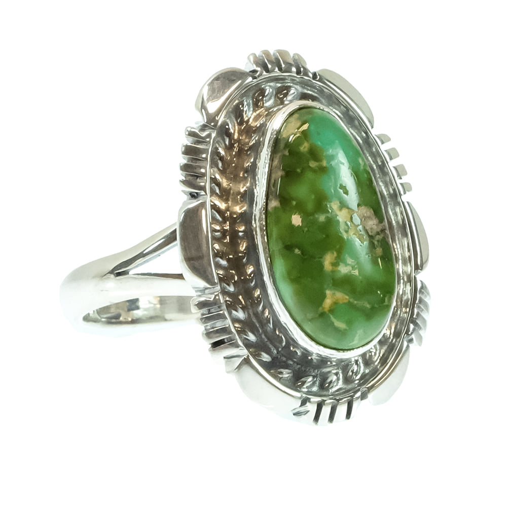 South Texas Tack Apparel Jewelry N.J. Sonoran Gold Turquoise Native American Navajo Sterling Silver Ring