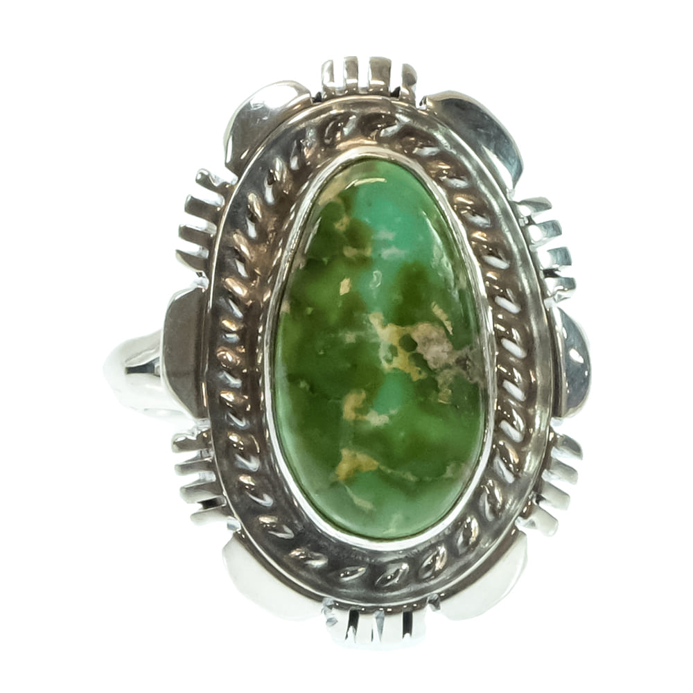 South Texas Tack Apparel Jewelry N.J. Sonoran Gold Turquoise Native American Navajo Sterling Silver Ring