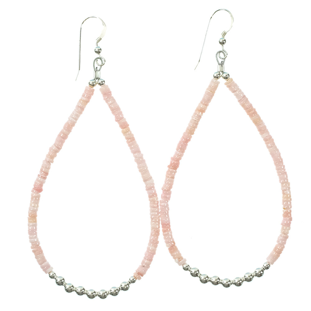 South Texas Tack Apparel Jewelry Pink Conch/Silver Pink Conch And Silver Teardrop Earrings