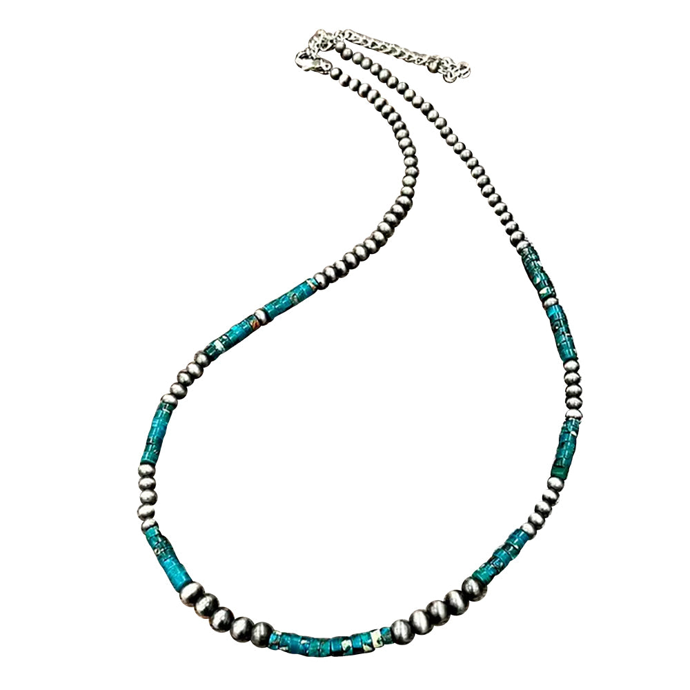 South Texas Tack Apparel Jewelry Rondelle Gemstone and Faux Navajo Bead Necklace