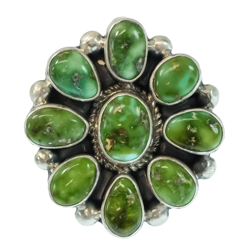 South Texas Tack Apparel Jewelry S.H. Native American Navajo Sterling Silver Sonora Gold Turquoise Ring