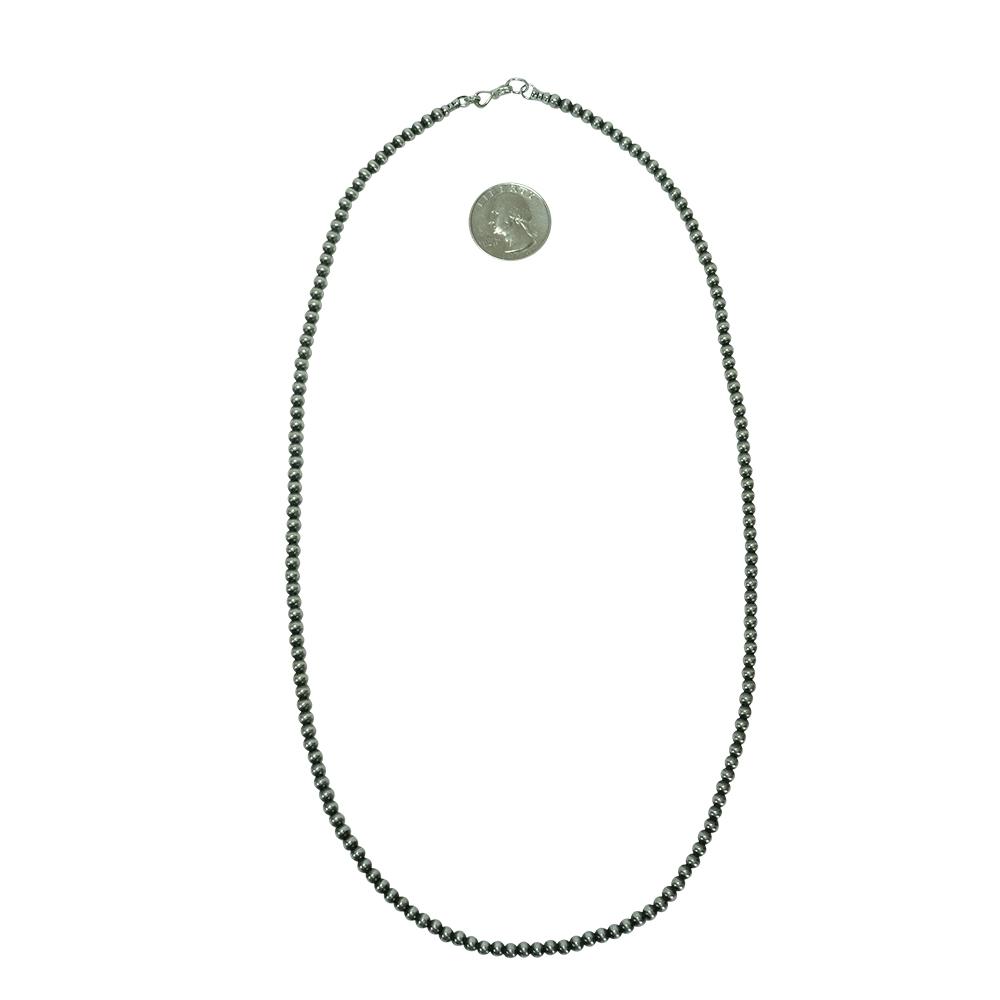 South Texas Tack Apparel Jewelry Silver / 24 Inch Navajo Pearl Necklace 4mm x 24inch