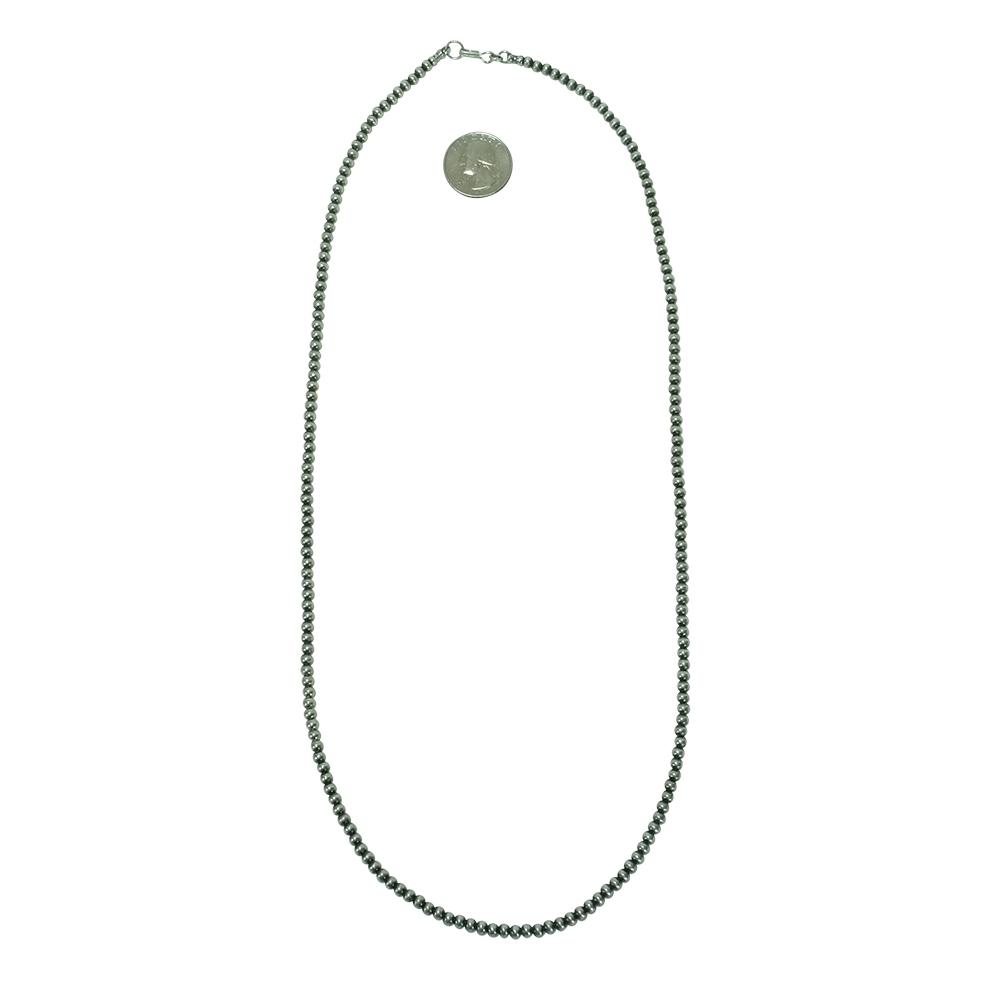 South Texas Tack Apparel Jewelry SIlver / 28 Inch Navajo Pearl Necklace 4mm x 28inch