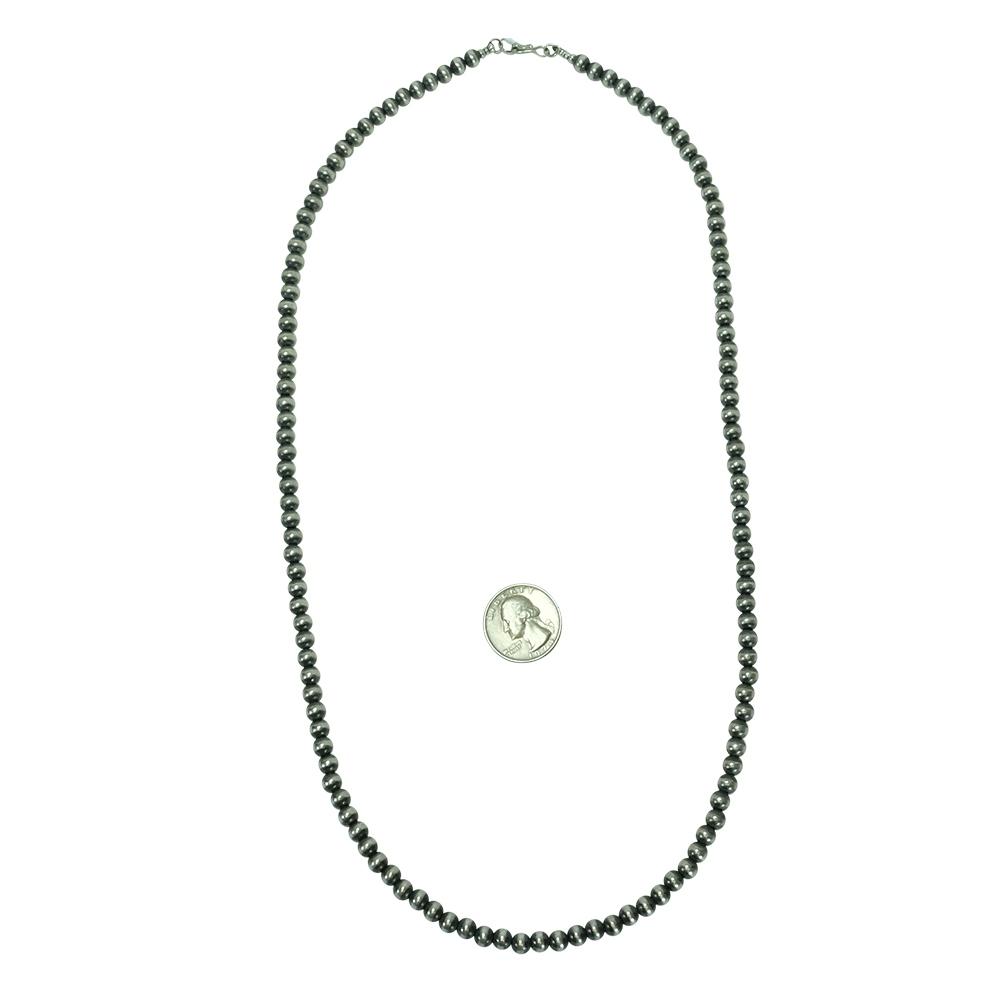 South Texas Tack Apparel Jewelry Silver / 28 Inch Navajo Pearl Necklace 6mm x 28inches