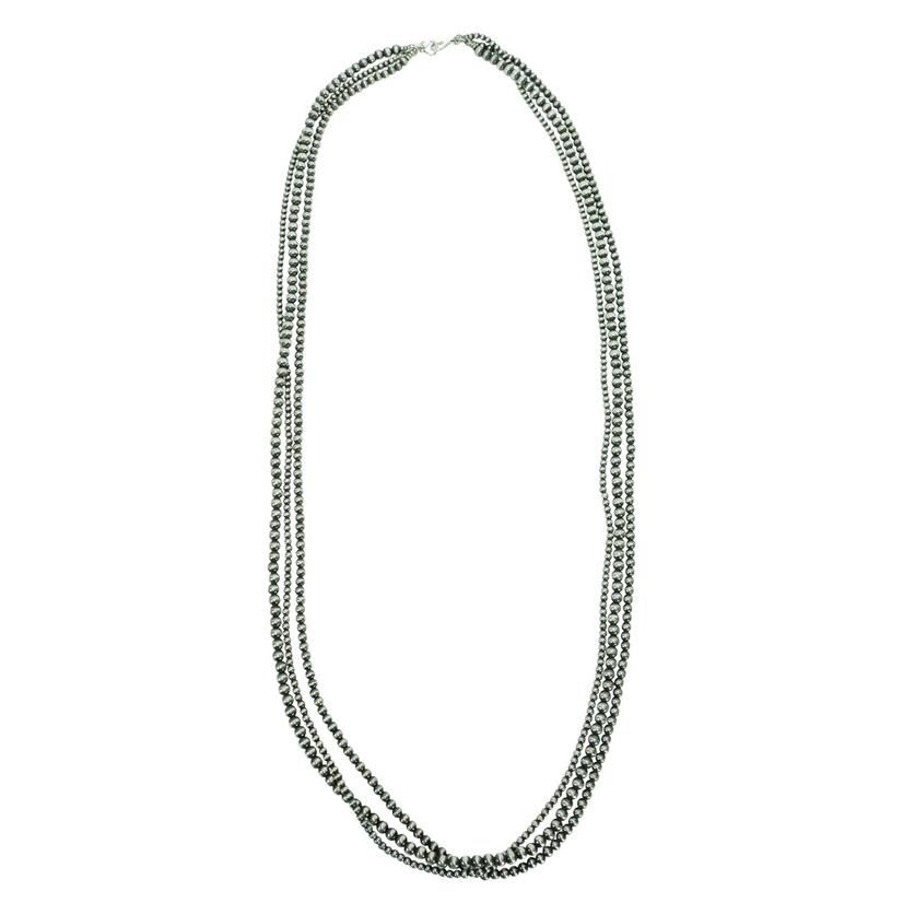 South Texas Tack Apparel Jewelry Silver / 42 Inch Navajo Pearl Strands Necklace - 4mm, 5mm, 6mm x 42inch Combo
