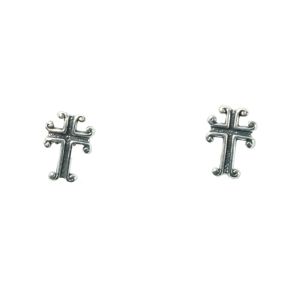South Texas Tack Apparel Jewelry Silver Cross Stud Sterling Silver Earrings