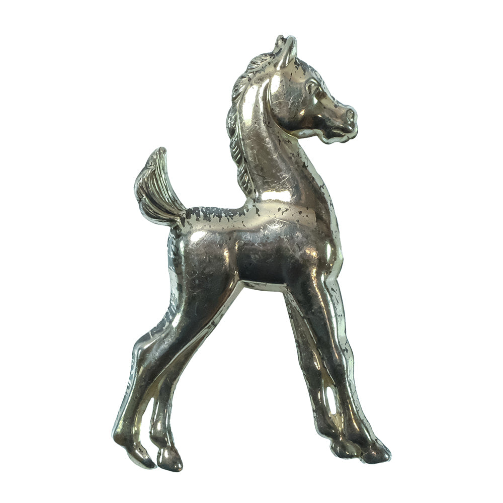 South Texas Tack Apparel Jewelry Silver Foal Pin In Mexican Silver