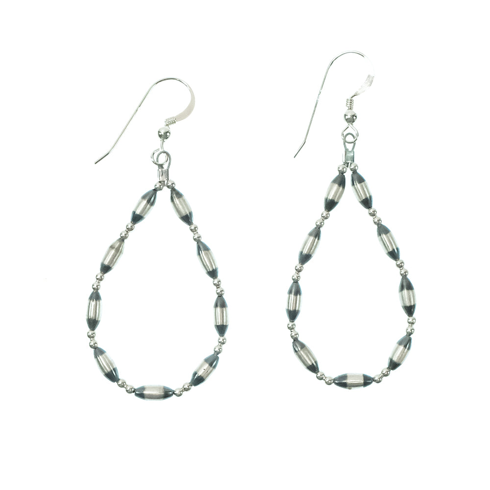 South Texas Tack Apparel Jewelry Silver Silver Oxidized Bead Tear Drop Dangle Earrings