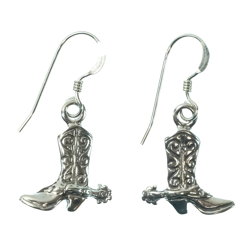 South Texas Tack Apparel Jewelry Silver Sterling Silver Cowboy Boot With Spurs Dangle