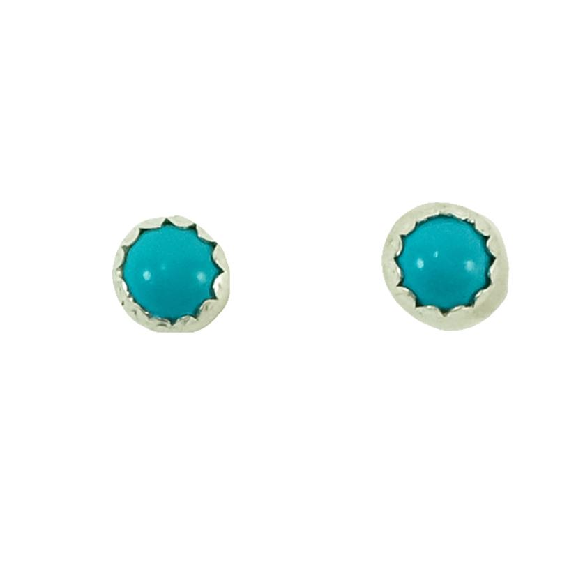 South Texas Tack Apparel Jewelry Silver/Turquoise Silver Turquoise Small Stud Earrings