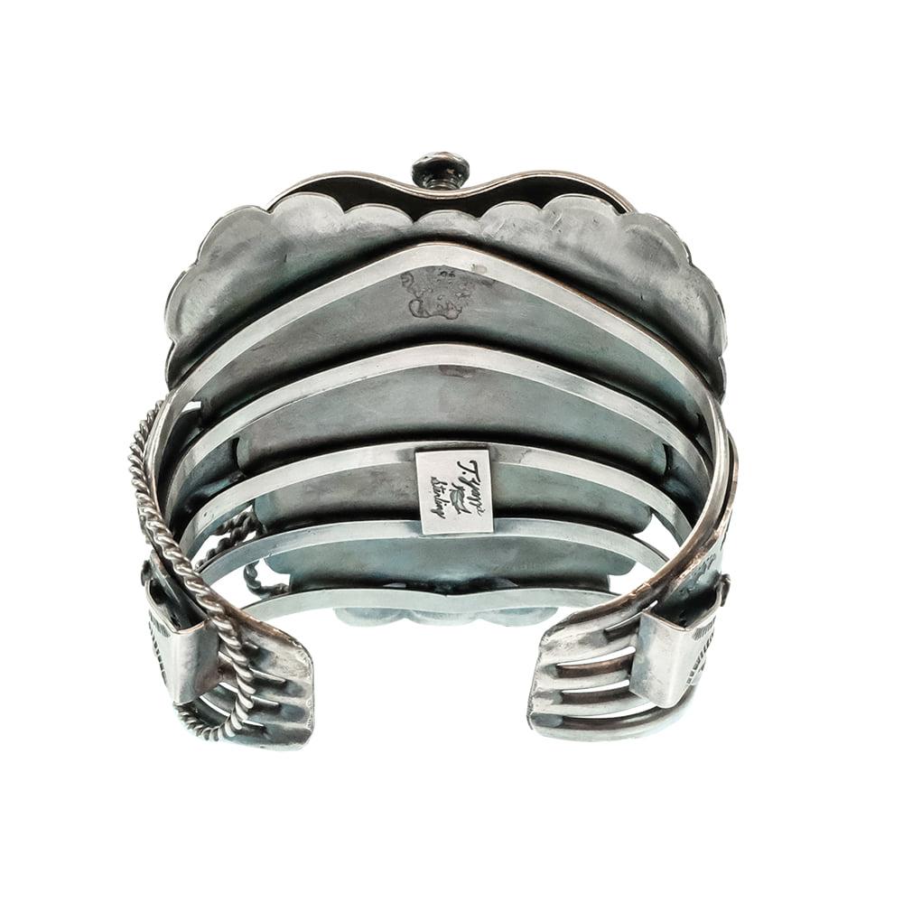 Native American Sterling Silver Saddle Turquoise Bracelet Cuff by
