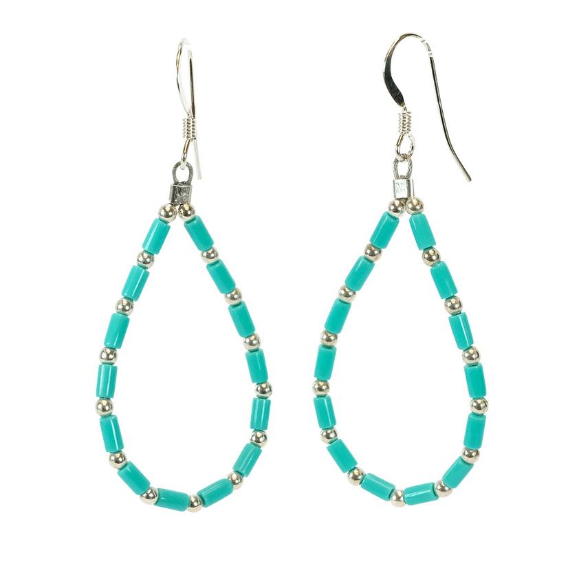 South Texas Tack Apparel Jewelry Silver/Turquoise Turquoise and Silver Drop Style Earrings