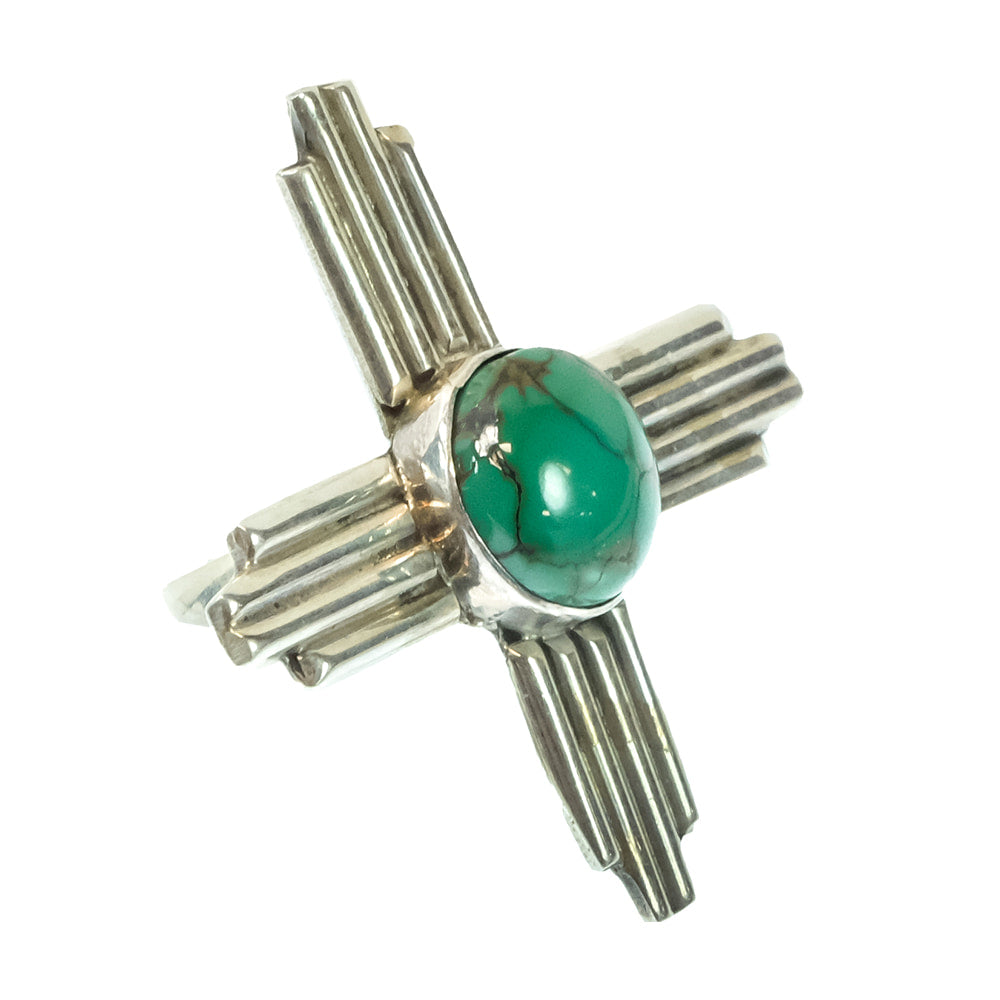 South Texas Tack Apparel Jewelry Sterling Silver And Turquoise Cross Ring