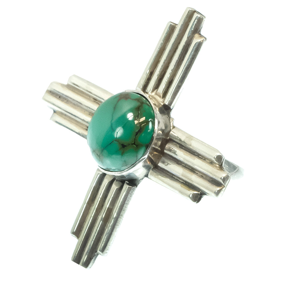 South Texas Tack Apparel Jewelry Sterling Silver And Turquoise Cross Ring