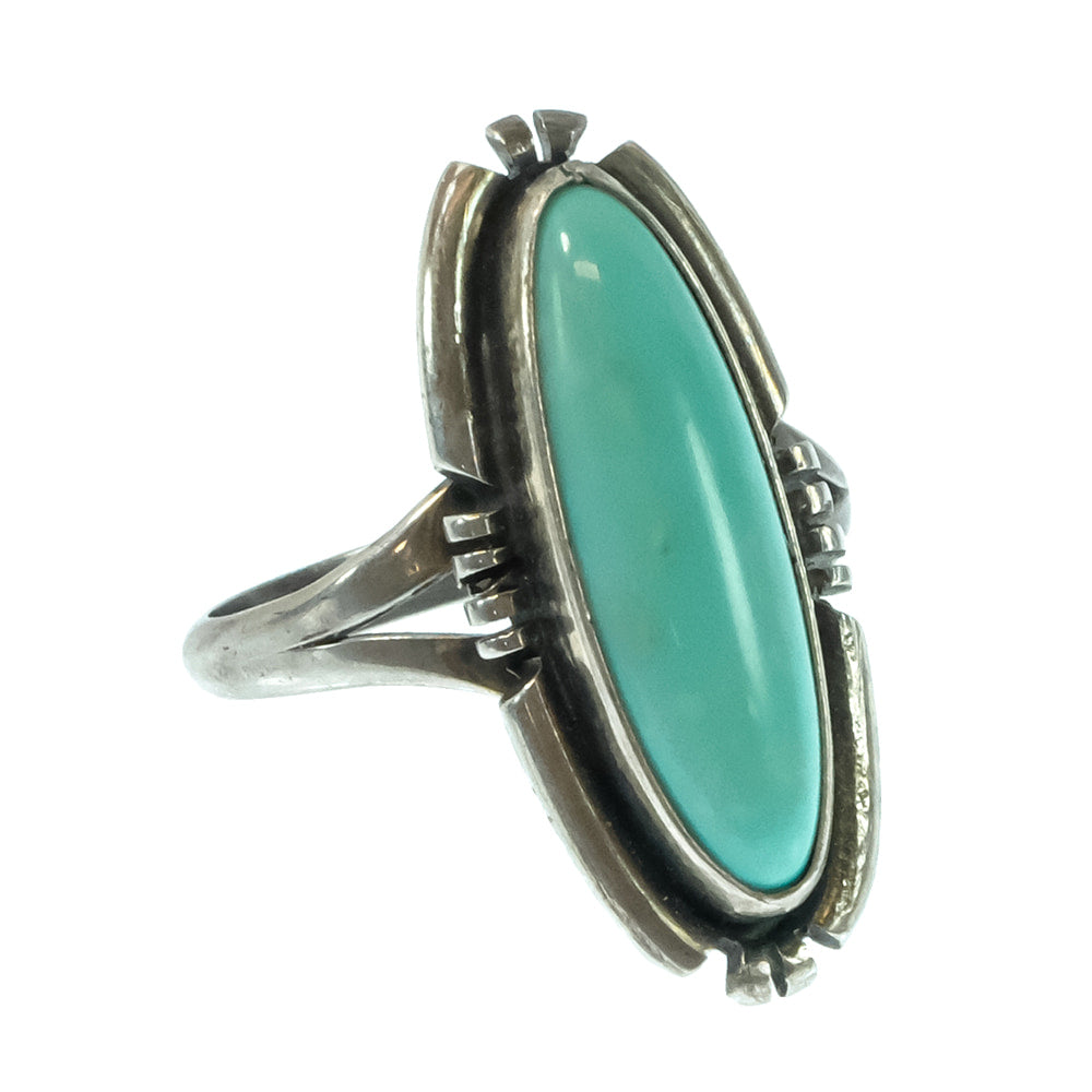South Texas Tack Apparel Jewelry T.S. Sterling Silver And Turquoise Ring