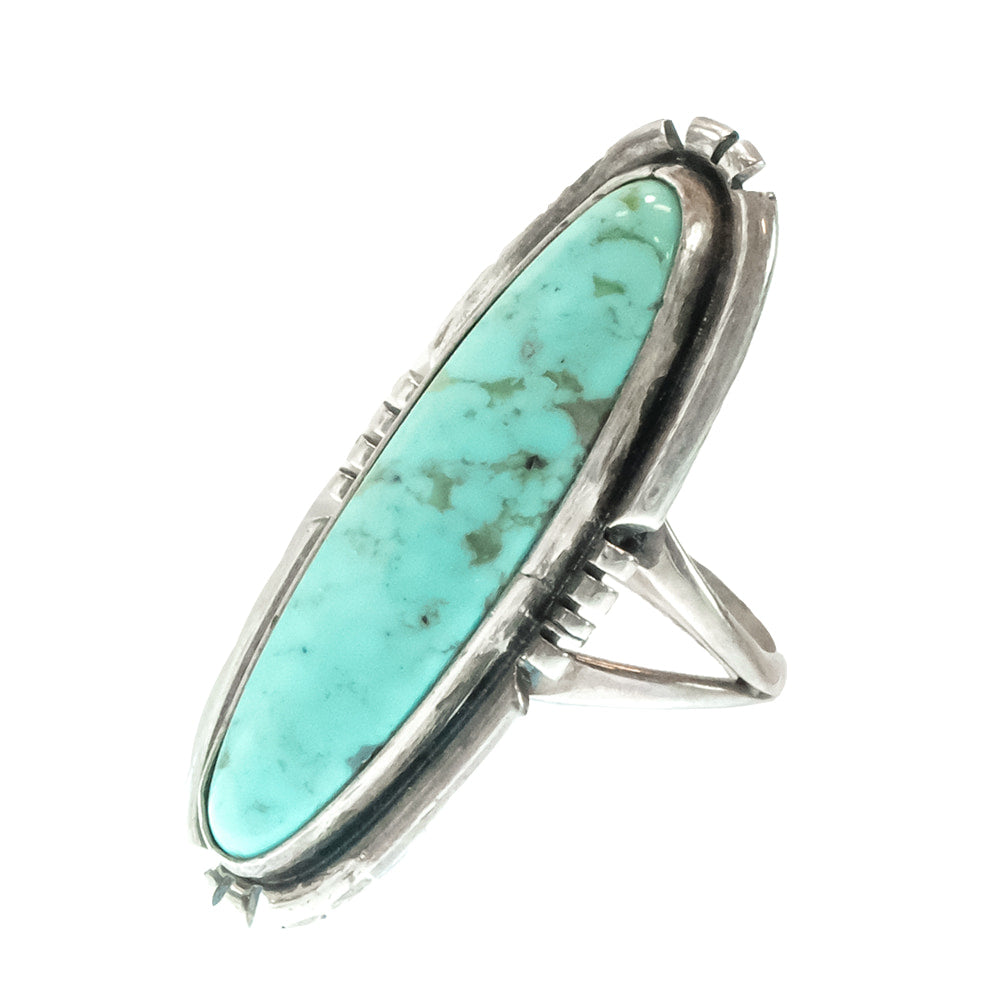 South Texas Tack Apparel Jewelry T.S. Sterling Silver and Turquoise Ring Size 7
