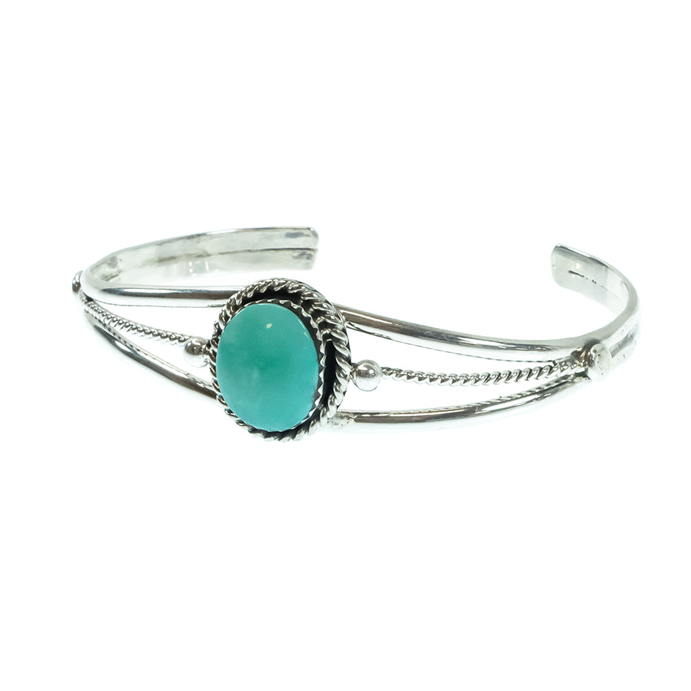 South Texas Tack Apparel Jewelry Turquoise Alice R. Saunders Native American Navajo Sterling Silver Turquoise Bracelet Cuff