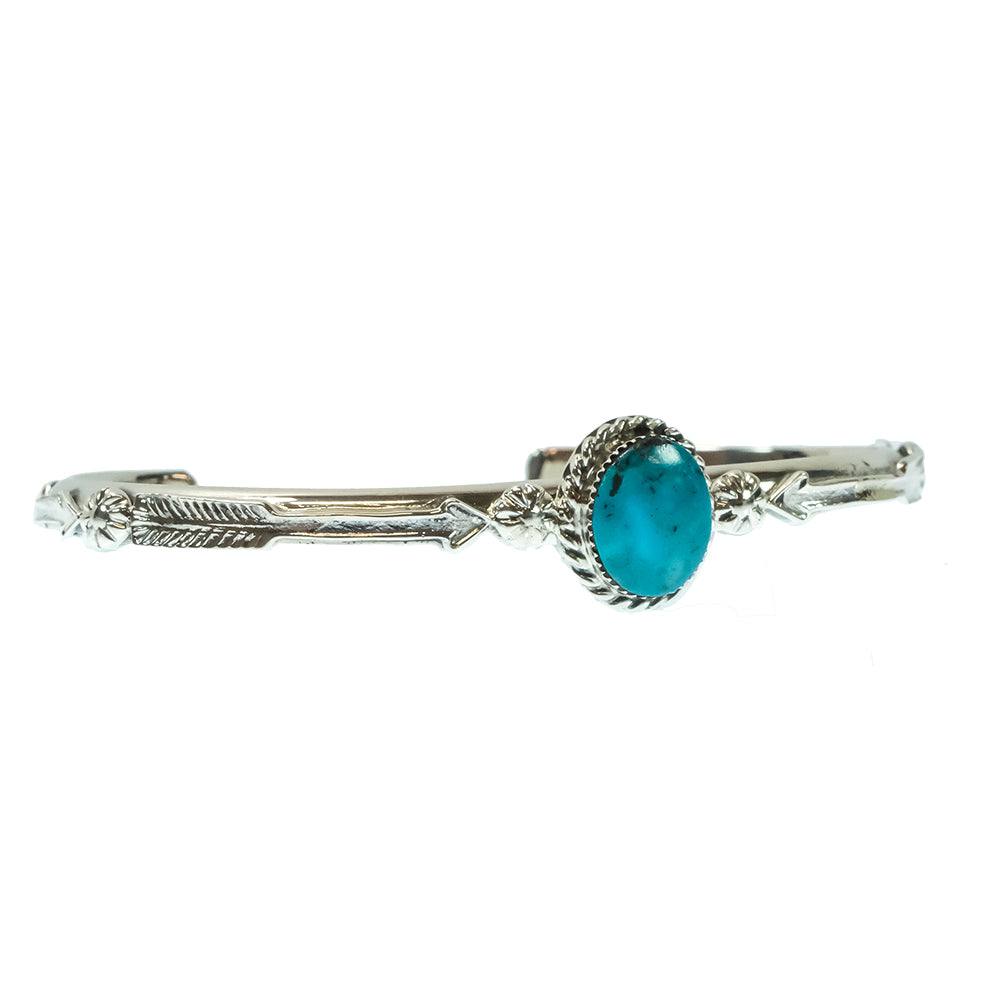 South Texas Tack Apparel Jewelry Turquoise Brandon Belin Native American Navajo Sterling Silver Turquoise Cuff