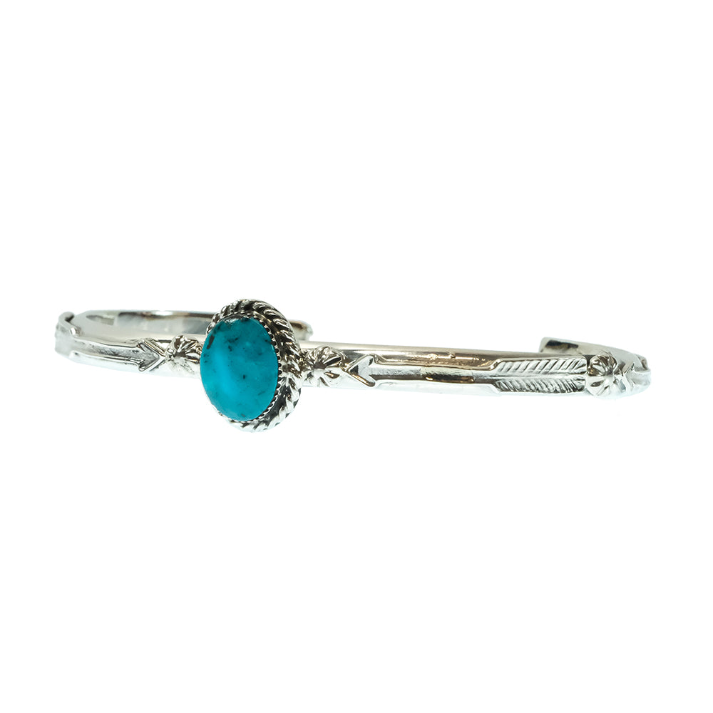 South Texas Tack Apparel Jewelry Turquoise Brandon Belin Native American Navajo Sterling Silver Turquoise Cuff