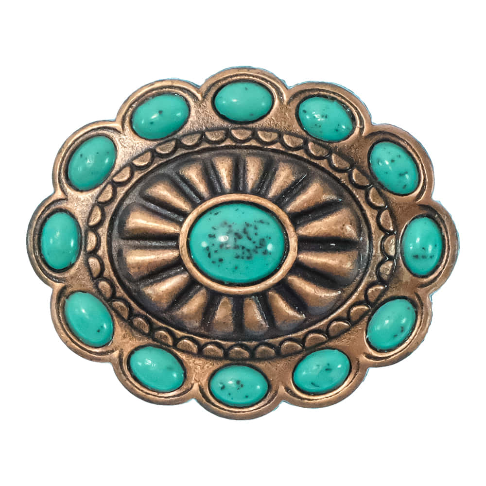 South Texas Tack Apparel Jewelry Turquoise/Copper Concho Copper and Turquoise Pin
