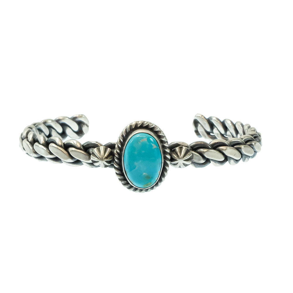 South Texas Tack Apparel Jewelry Turquoise D Native American Navajo Sterling Silver Turquoise Cuff