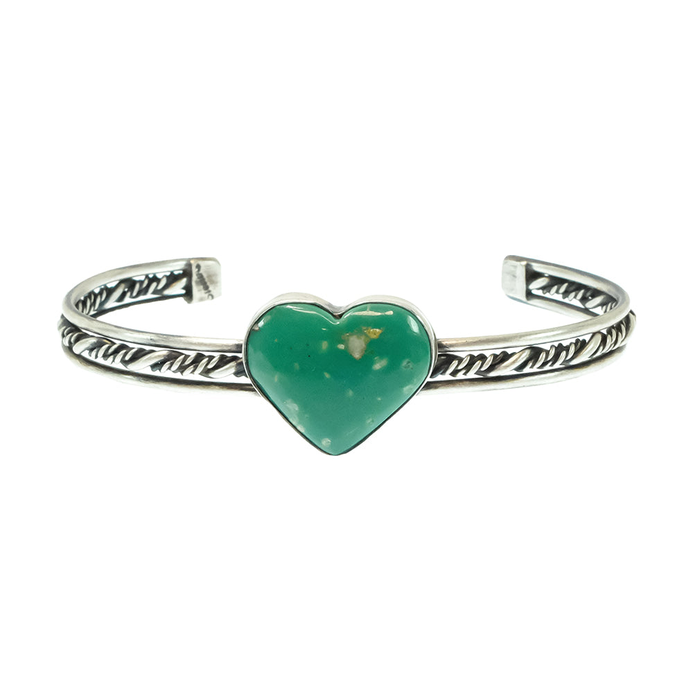 South Texas Tack Apparel Jewelry Turquoise Donovan Skeet Native American Navajo Kingman Turquoise Heart Cuff