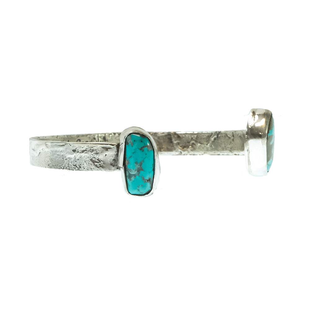 South Texas Tack Apparel Jewelry Turquoise Jude Candelaria Native American Navajo Zuni Sterling Silver Turquoise Cuff