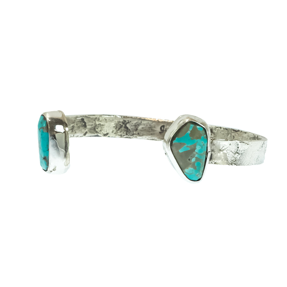 South Texas Tack Apparel Jewelry Turquoise Jude Candelaria Native American Navajo Zuni Sterling Silver Turquoise Cuff