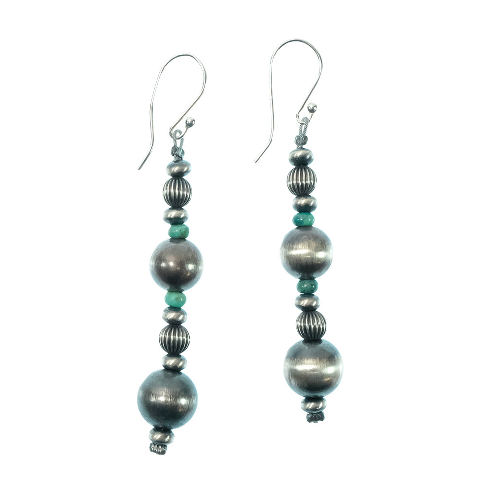 South Texas Tack Apparel Jewelry Turquoise Oxidized Bead Dangle Earrings