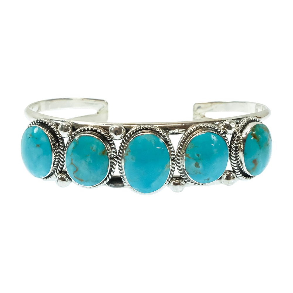 South Texas Tack Apparel Jewelry Turquoise Raymond Yazzie Native American Navajo Sterling Silver Turquoise Cuff