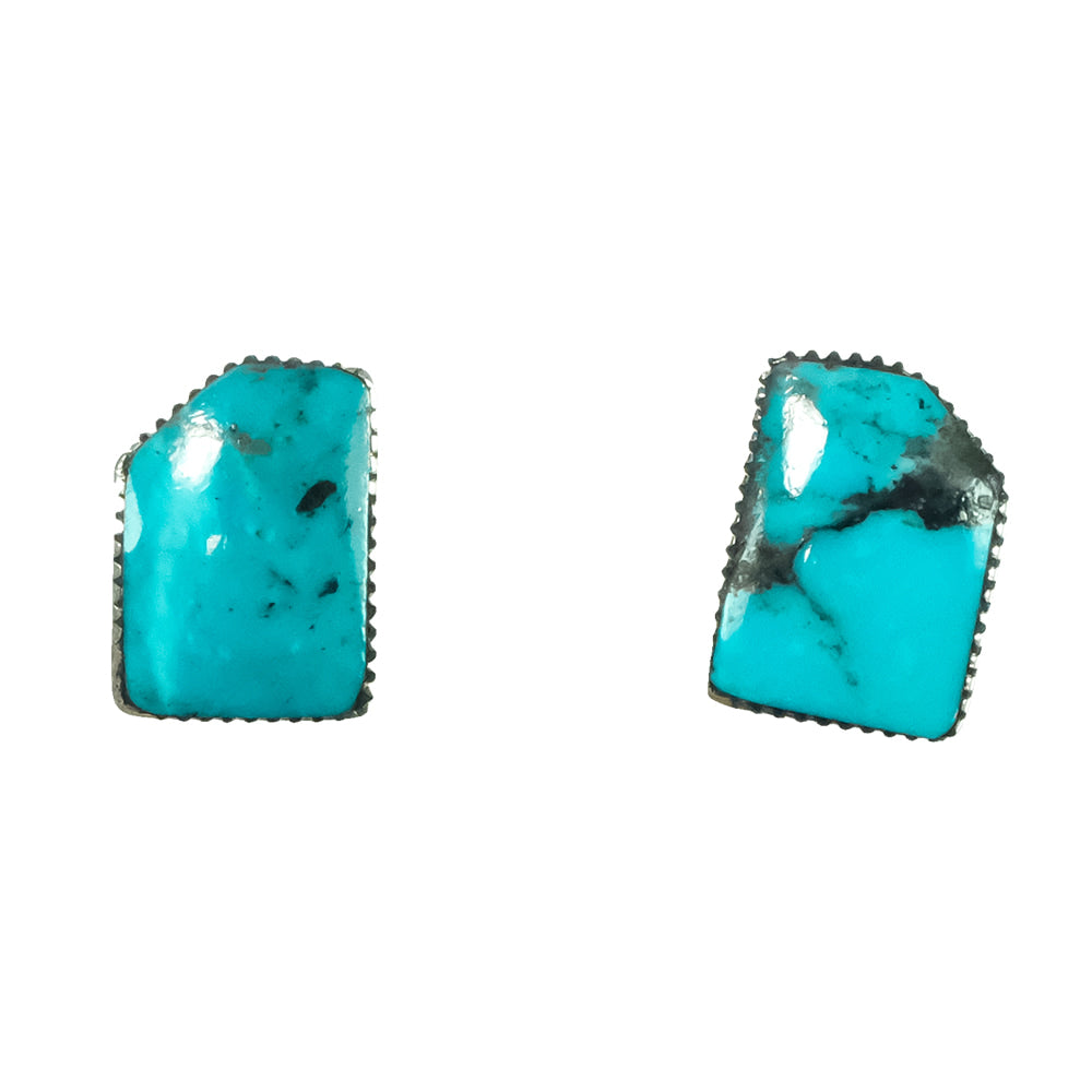 South Texas Tack Apparel Jewelry Turquoise RB Turquoise Stud And Sterling Silver Earrings