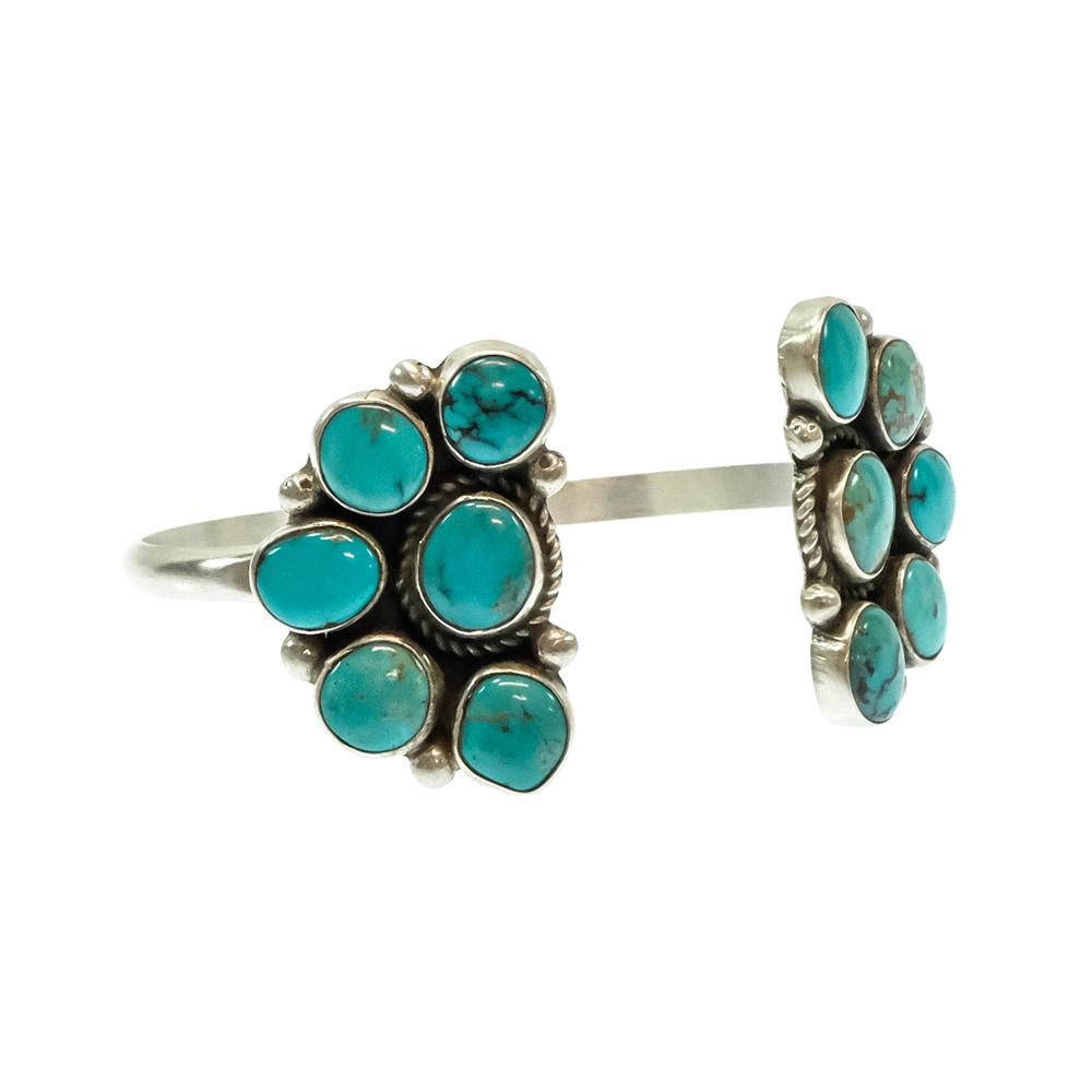 South Texas Tack Apparel Jewelry Turquoise/Silver Geraldine James Native American Navajo Sterling Silver Kingman Turquoise Cuff