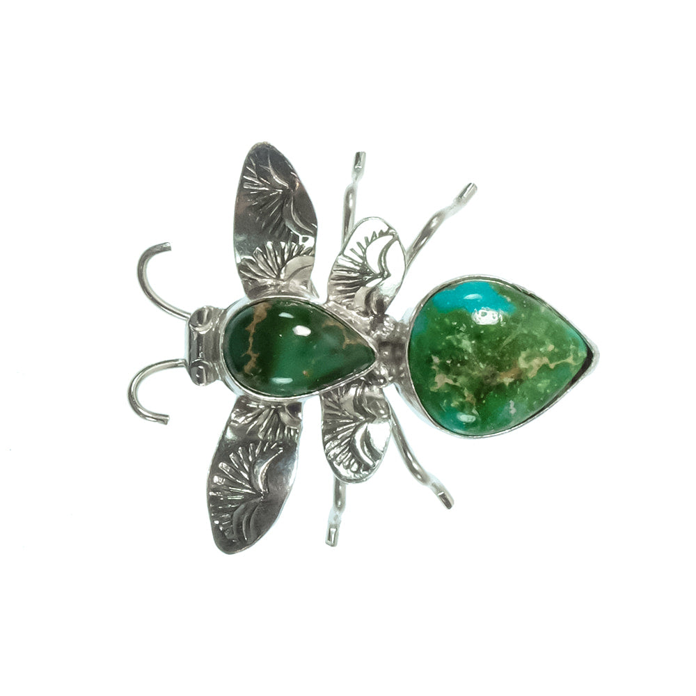 South Texas Tack Apparel Jewelry Turquoise/Silver Silver Bee and Turquoise Stud Pin