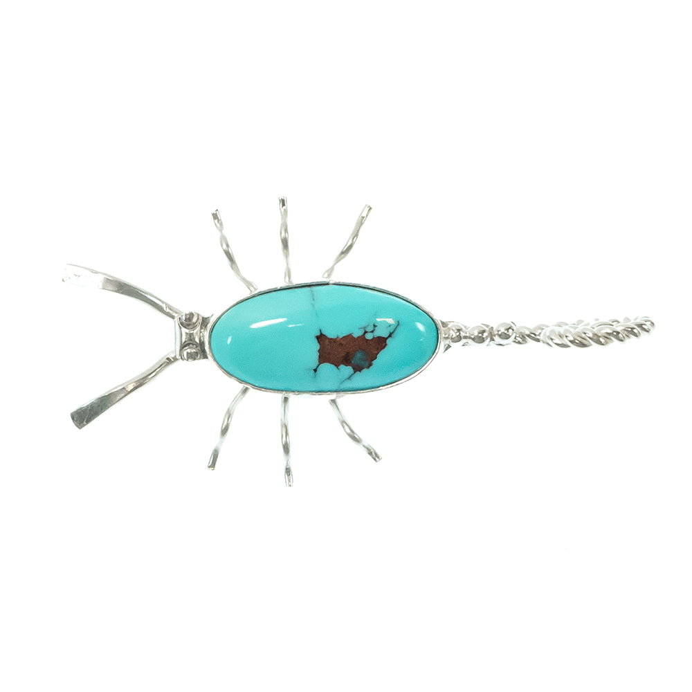 South Texas Tack Apparel Jewelry Turquoise/Silver Silver Scorpion and Turquoise Stud Pin