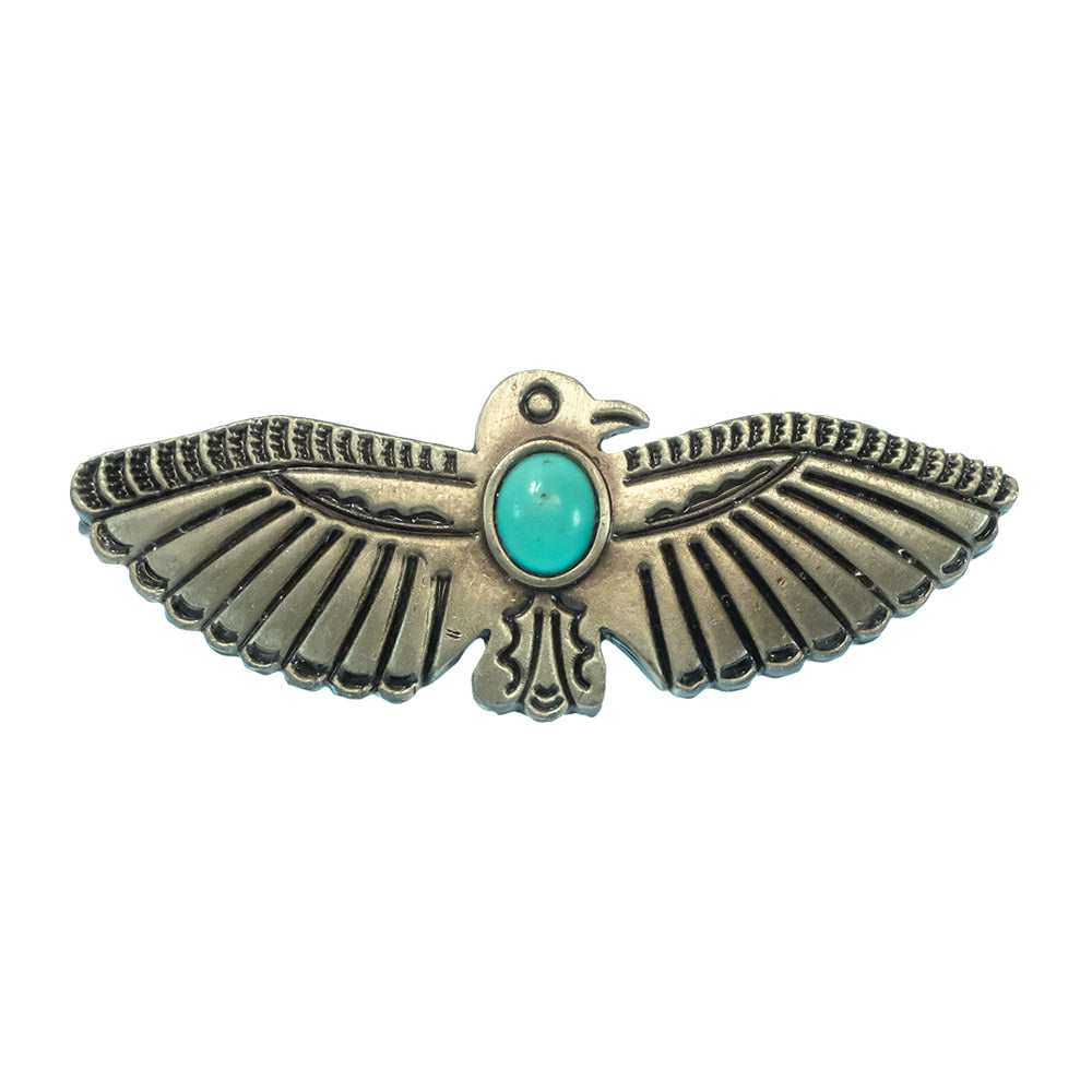 South Texas Tack Apparel Jewelry Turquoise/Silver Thunderbird Silver and Turquoise Pin