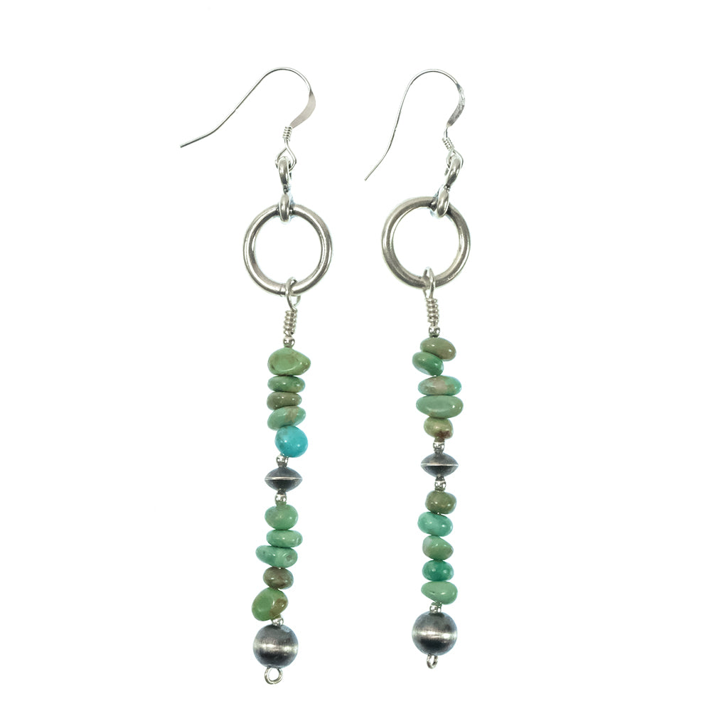 South Texas Tack Apparel Jewelry Turquoise Sterling Silver And Turquoise Dangle Earrings