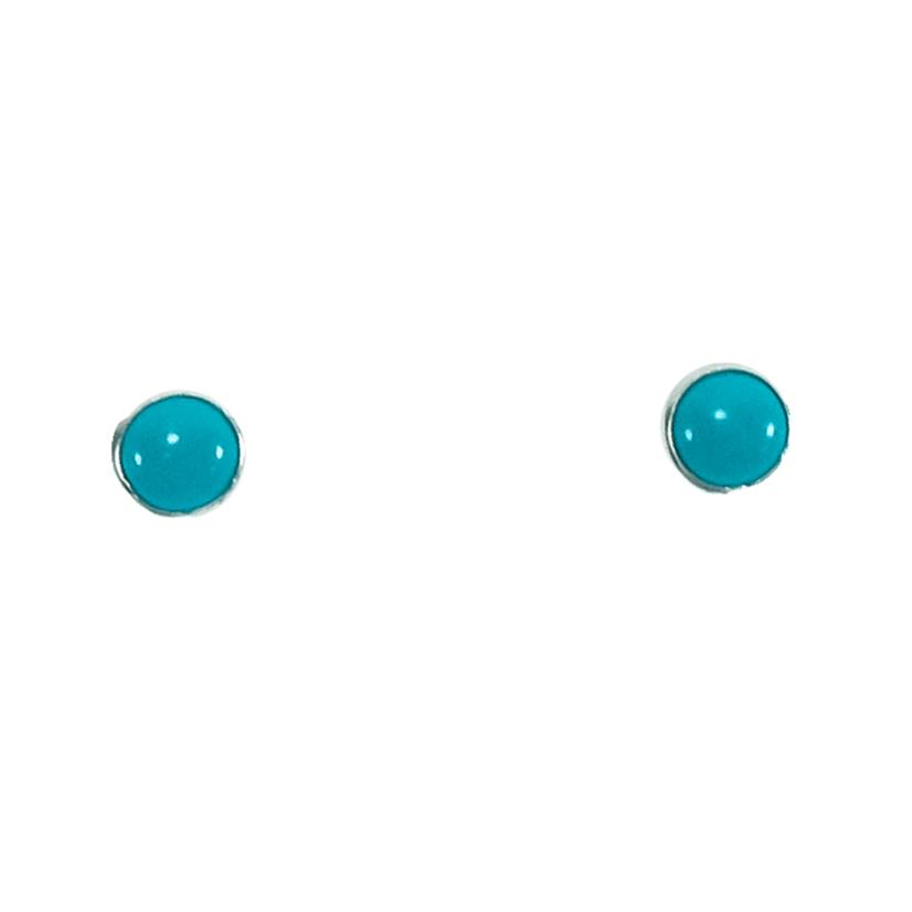 South Texas Tack Apparel Jewelry Turquoise STT Turquoise 3/16" Smooth Stud Earrrings