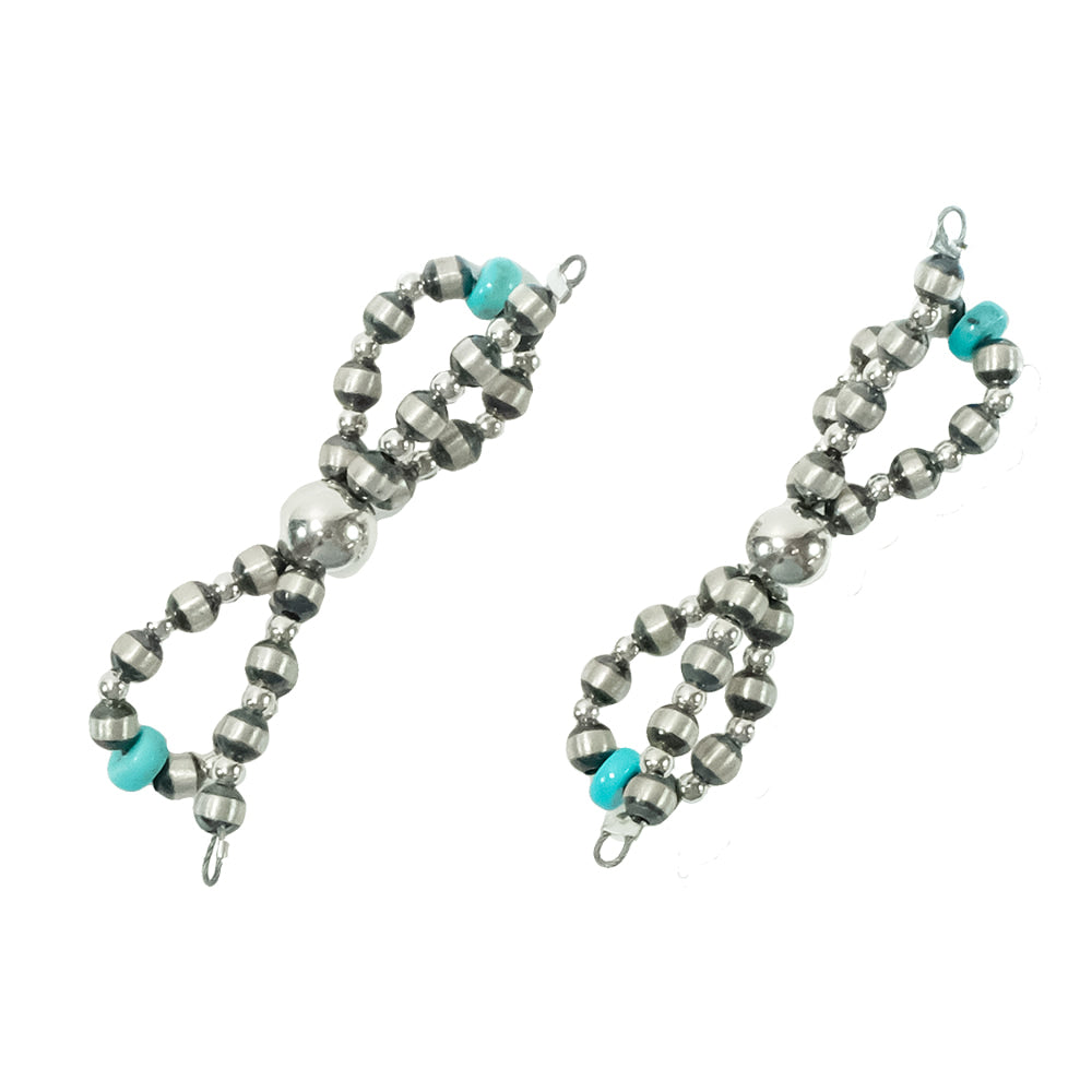 South Texas Tack Apparel Jewelry Turquoise Turquoise and Oxidized Bead Bow Earrings